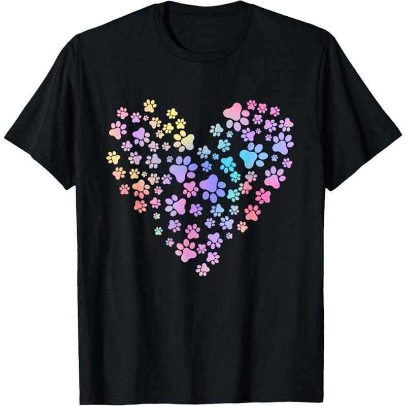 Tie Dye Love Dog Paw Print Heart Cute Dot day Dog Lovers T-Shirt .made in usa Hoodie, Sweatshirt | DripVista.com