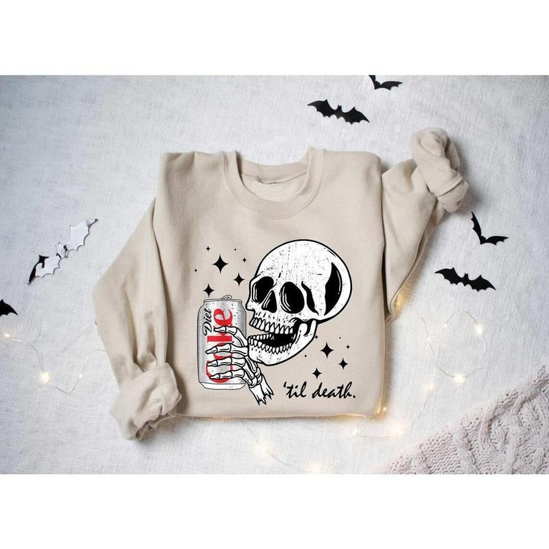 Till Death Coke Sweatshirt, Skeleton Shirt, Halloween Hoodie, Cute Coke Shirt, Skeleton Sweatshirt, Gift For Her, Soda...