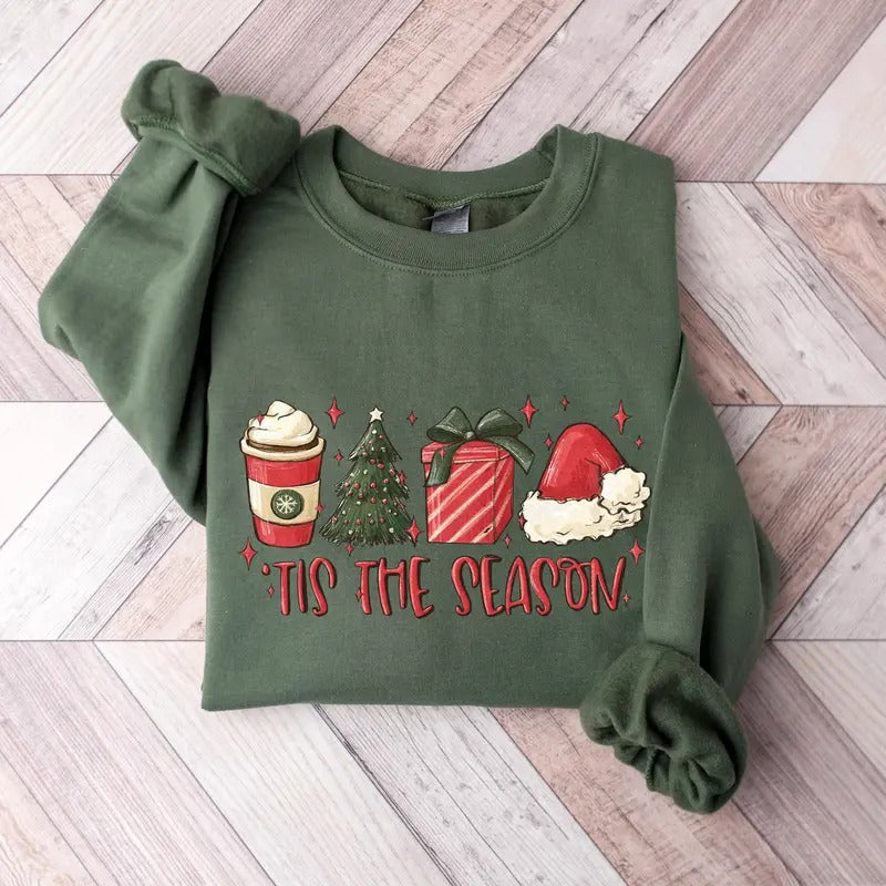 Tis The Season Sweatshirt T-shirt Hoodie, Christmas Tis The Season Sweatshirt, Merry Christmas Shirt, Christmas...