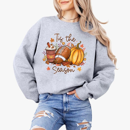 Tis The Season Sweatshirt, Fall Football Shirt, Pumpkin Patch Shirt, Autumn Shirt, Fall Graphic Tee, Pumpkin Spice Latte, Fall Coffee TShirt, Pumpkin Spice Tee, Mama Fall Shirt, Fall Pumpkin Shirt for Women, Comfort Shirt for Mama, Thanksgiving Shirt
