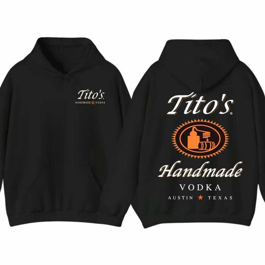 Tito's Handmade Vodka Hoodie, Unisex Hoodie For Men And Women Fabric Menswear Aesthetic Sweatshirts Thermal Tops, Casual Hoodie, Trendy Hoodie Tops Menswear