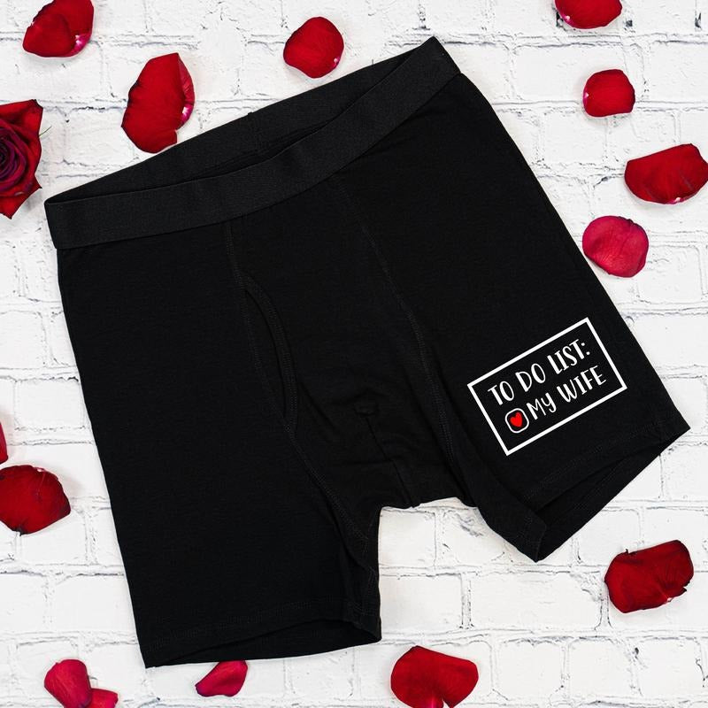 To Do List My Wife Underwear, Groom Wedding Present Underwear, Boyfriend Valentine Boxer, Husband Anniversary Gift, Funny Boxers, Gift For Him.