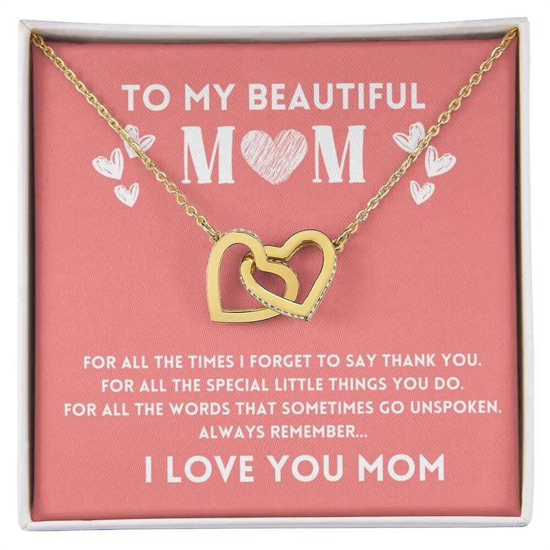 To My Beautiful Mom Necklace, Gift For Mom, Mothers Day Gifts, Birthday Gift For Mom, Necklace With Message Card, Gift...