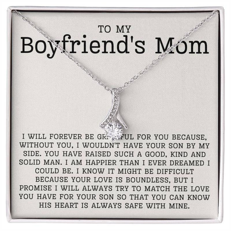 To My Boyfriend's Mom Necklace, Necklace With Jewelry Box Gift For Boyfriend's Mom, Gift For Future Mother In Law,...