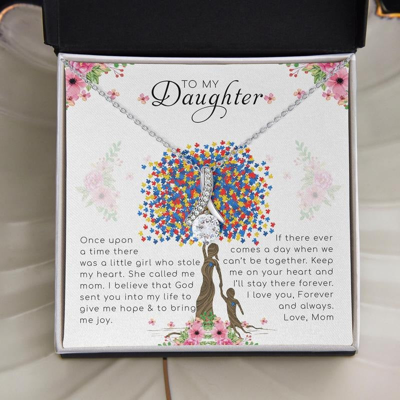 To My Daughter Necklace, Autism Daughter Necklace Gift, Autism Support Gift From Mom Jewelry, Gift For Daughter Teen...