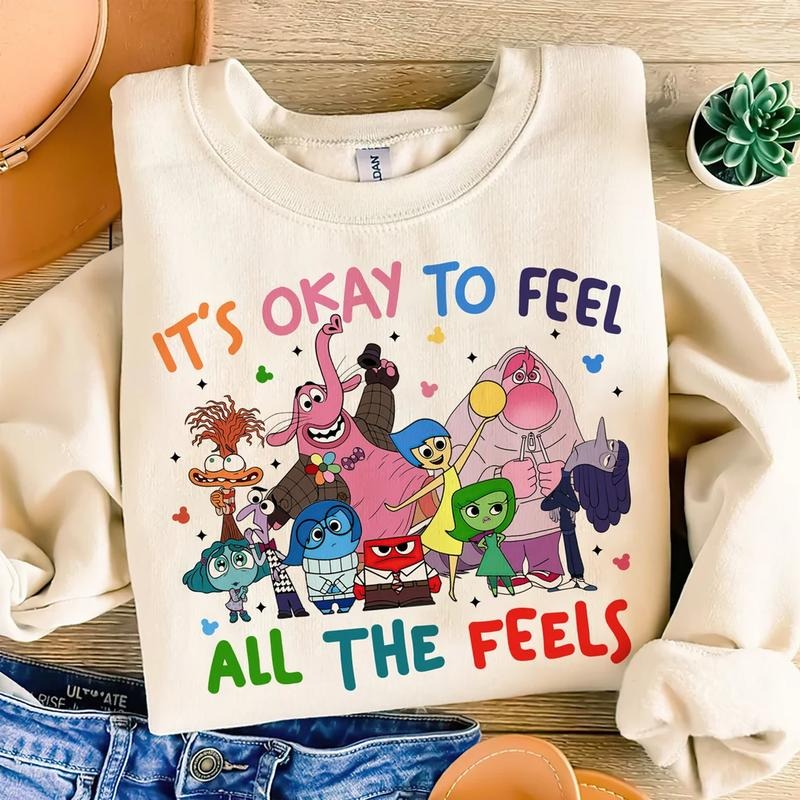Today I Feel All The Feels Sweatshirt, Cartoon Movie Characters Shirt, Family Vacation Shirt, Mental Health Shirt