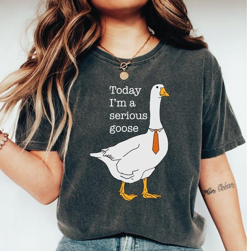 Today I'm A Serious Goose Comfort Colors Shirt, Funny Silly Shirt, Funny Goose Shirt, Shirts for Men, Funny Goose T-Shirt