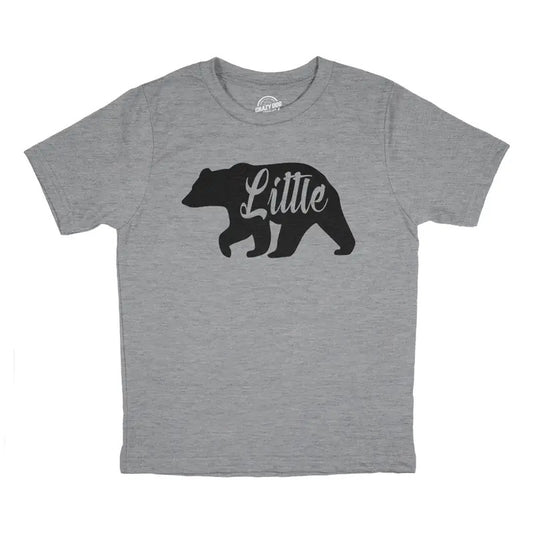 Toddler Little Bear Cute Gift for Children Funny Graphic Novelty Family T shirt Funny Toddler Shirts Funny Animal Apparel Childrens Graphic Tees Light Grey