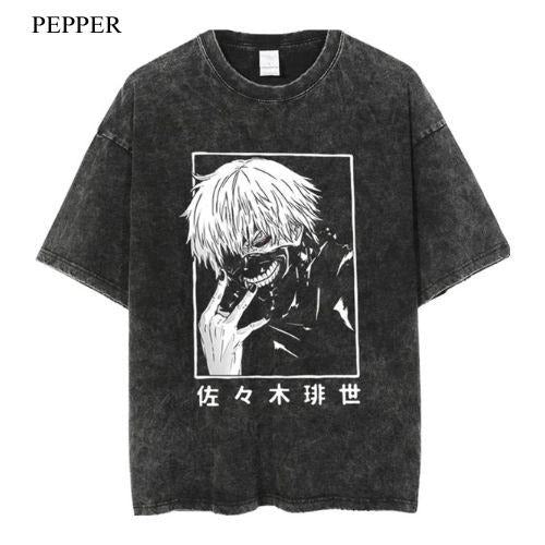 Tokyo Ghoul Kaneki Black and White Vintage Unisex T-Shirt Menswear Top Hoodie, Sweatshirt | DripVista.com