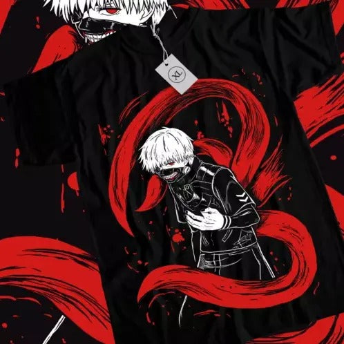 Tokyo Ghoul T-Shirt Ken Kaneki Manga Strip Horror Anime Black Shirt Tee All Sizestyle{n002}2