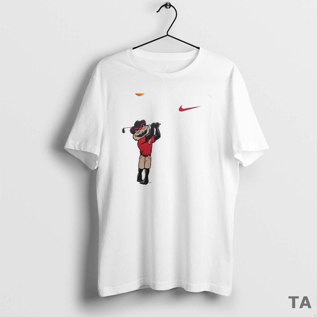 Top Cincinnati Bearcats Mascot Playing Golf Circle T Shirt Sweater Hoodie, Sweatshirt | DripVista.com