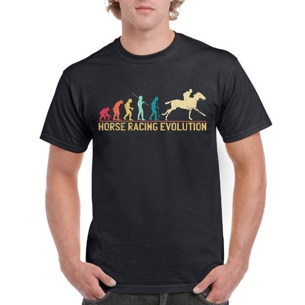 Top Gift T-Shirt for Dad: Evolution of Horse Racing Sports Cotton Comfort made in usa Hoodie, Sweatshirt | DripVista.com