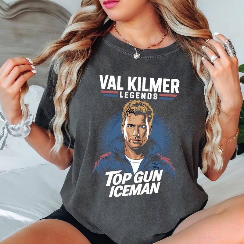 Top Gun Iceman T-Shirt, Val Kilmer 80s Fighter Pilot Tee, Retro Military Movie Shirt, Maverick Wingman Fan Gift VLB1038