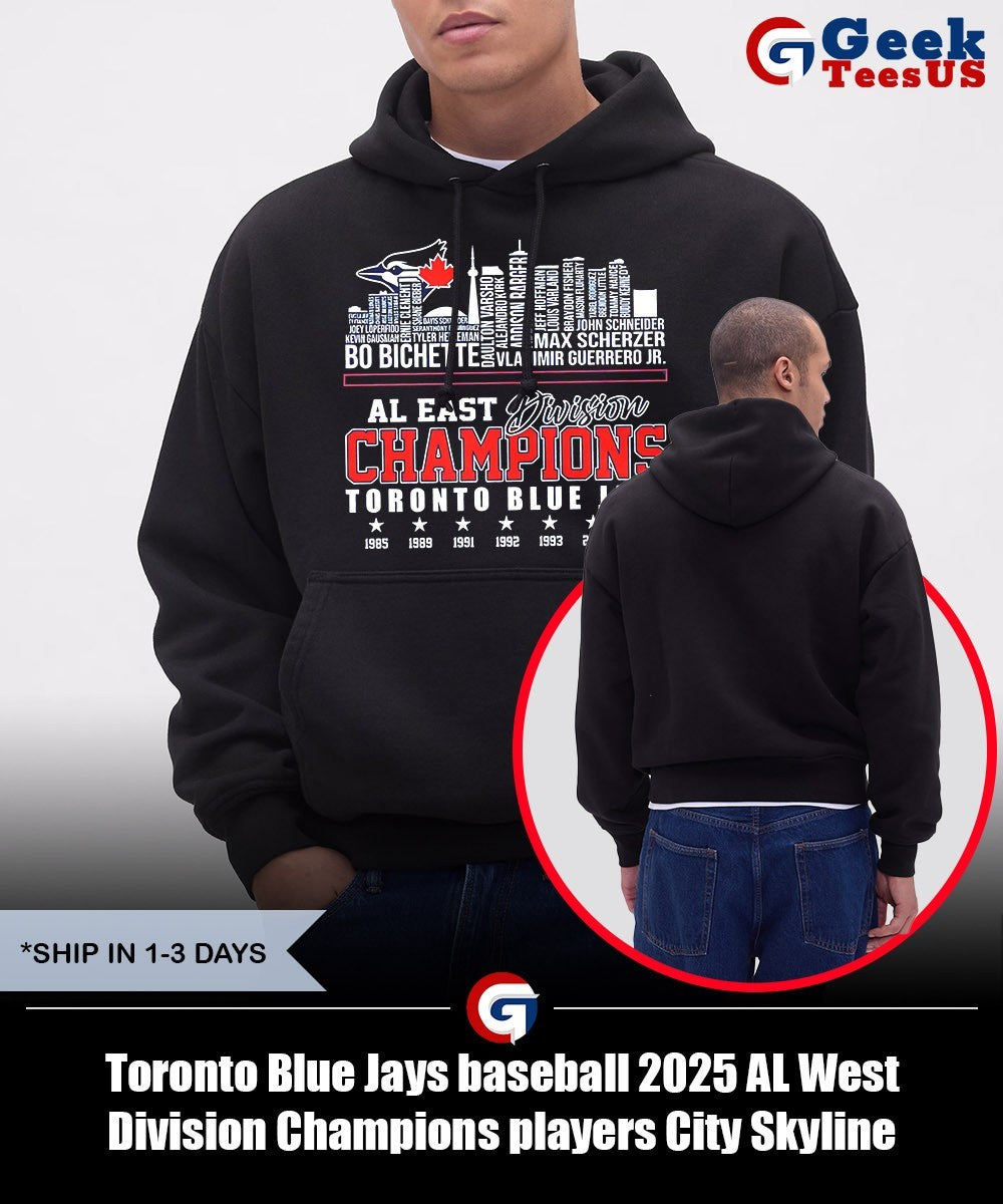 Toronto Blue Jays baseball 2025 AL West Division Champions players City Skyline shirt