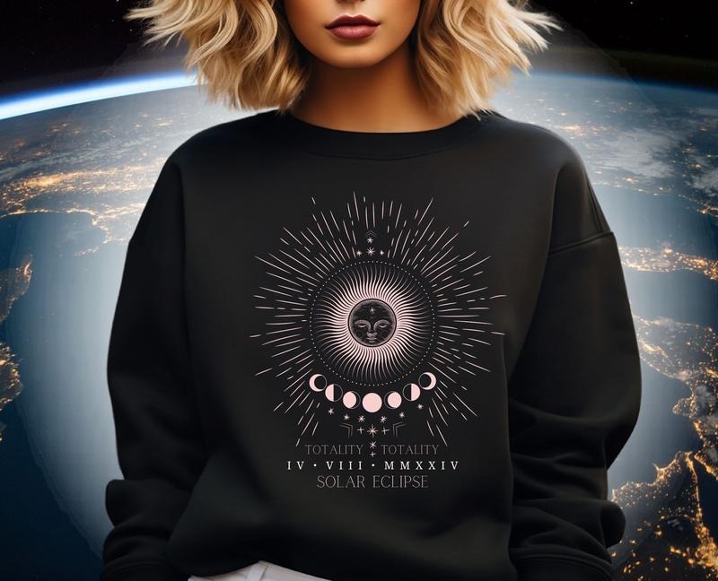 Total Eclipse April 8th 2024 Sweatshirt, American Eclipse 4.08.24, Astrology Sweatshirt, Unisex Sweatshirt, Gifts For...