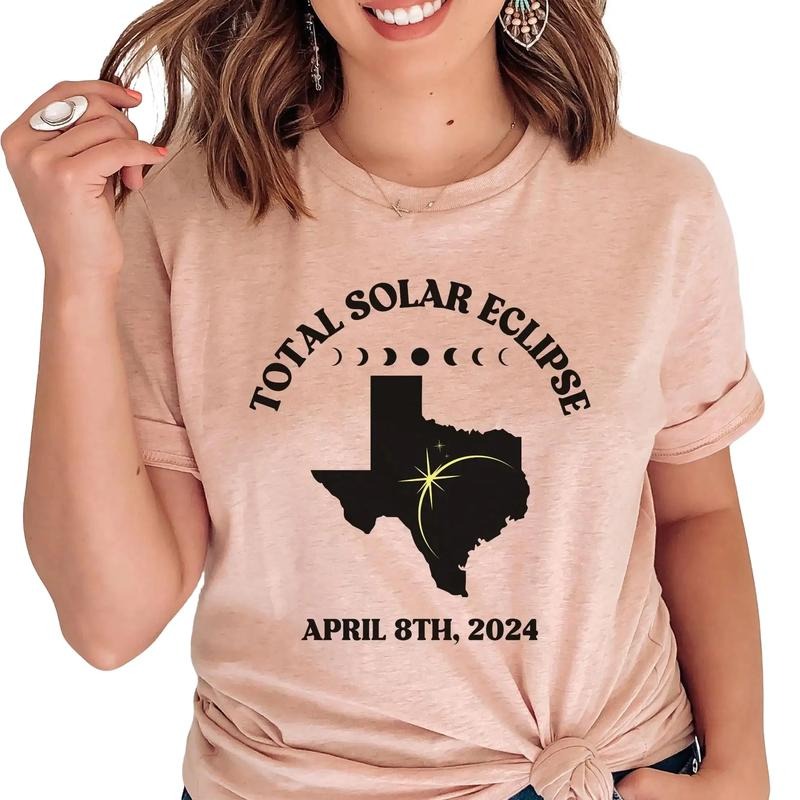 Total Solar Eclipse Shirt, Texas Totality Eclipse April 2024 Hoodie, Sweatshirt | DripVista.com
