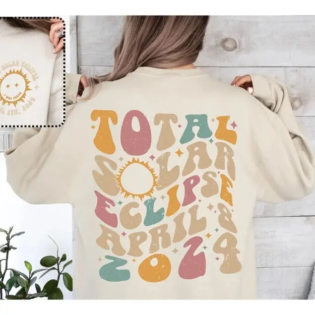 Total Solar Eclipse Sweatshirt, 2024 Solar Eclipse Gift, April 8 2024, Astronomy Sweatshirt T-Shirts, Hoodie | DripVista.com