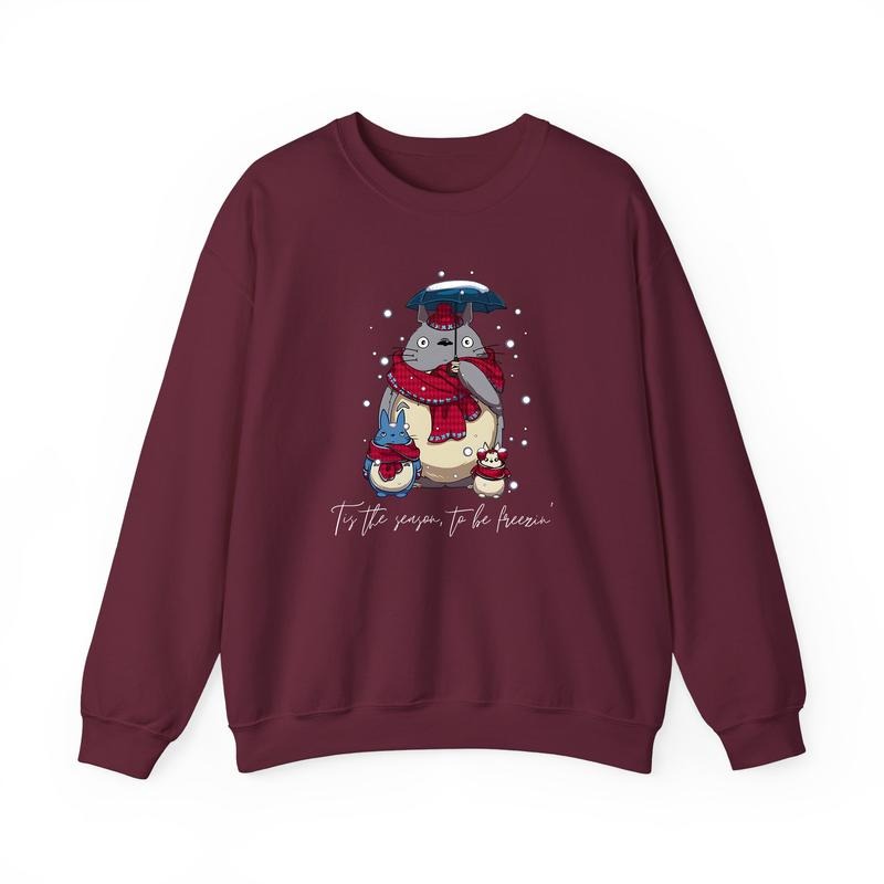 Totoro Christmas Sweatshirt, Studio Ghibli Shirt, Spirited Away, Miyazaki Hayao, Studio Ghibli Fans, Anime Christmas Sweatshirtstyle{n002}3