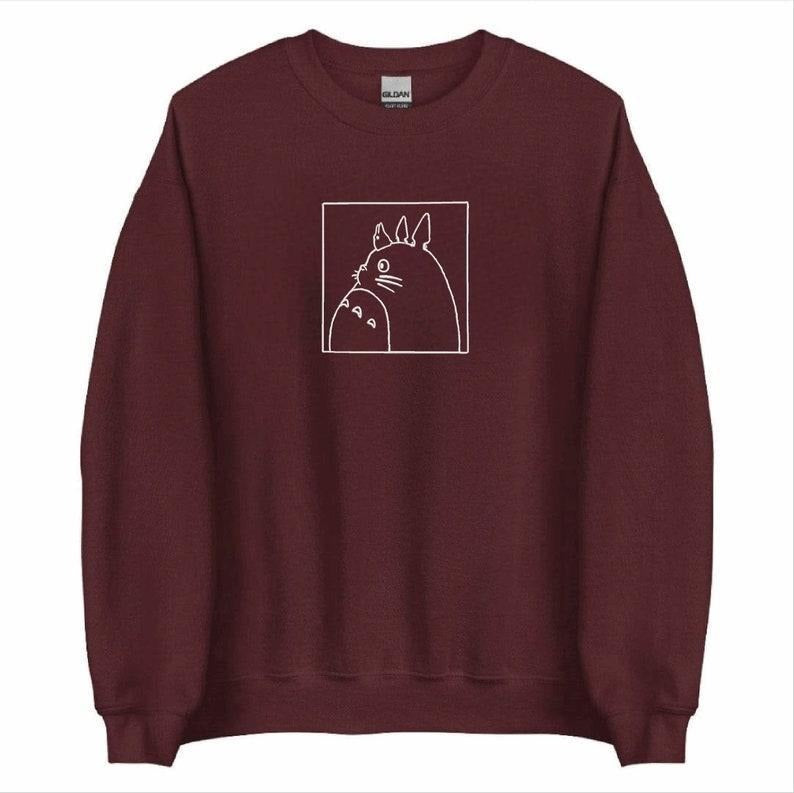 Totoro Outline Sweatshirt, Ghibli Studio Sweatshirt, Anime Sweatshirt, Anime Merch