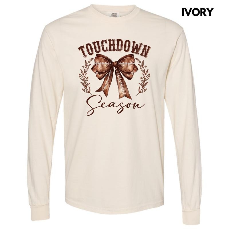 Touchdown Season Long Sleeve Comfort Colors T-Shirt 'NLB' Hoodie, Sweatshirt | DripVista.com