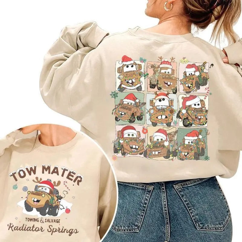 Tow Mater Christmas T-Shirt, Mater Cars Merry Christmas Sweatshirt, Piston Cup Lightning Toddler, McQueen Youth Kid Tee,...