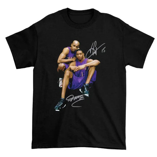 Tracy McGrady Vince Carter Signed Vintage 90s Graphic T-shirt Cotton Tee, Short Sleeve, Fan Gift, Menswear Top, Womenswear Top Streetwear