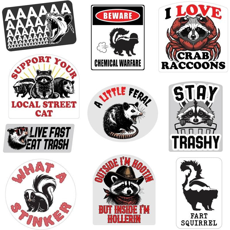Trash Animals Sticker Extra Large Stickers for Adults Funny Adhesives with Memes Sarcastic  Funny Animal  Multi T-Shirts,...