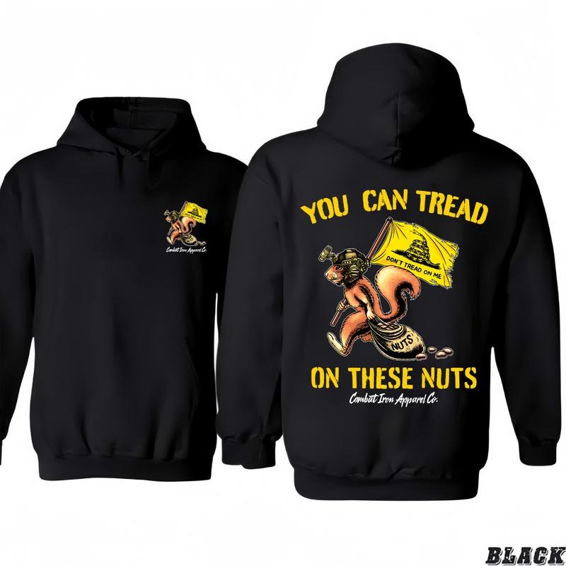 Trea.d On These Nuts T-Shirt/Hoodie Gadsden Flag T-Shirt/Hoodie, Vintage for Men and Women, Unisex Vintage Crewneck Tee - Casual