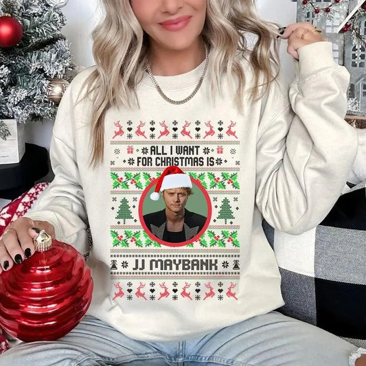 Trending All I Want for Christmas is JJ Maybannk Sweatshirt, Xmas JJ Maybannk Cute Shirt