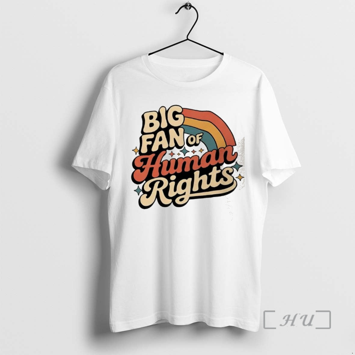 Trending Big Fan Of Human Rights Rainbow Vintage T-Shirts, Hoodie, Sweatshirt | DripVista.com