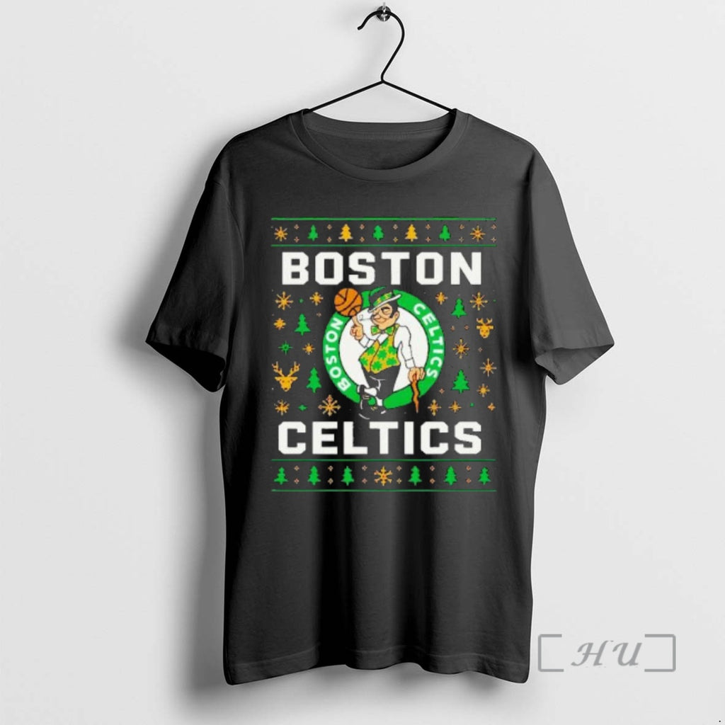 Trending Boston Celtics Basketball Team Ugly Christmas Logo T-Shirts, Hoodie, Sweatshirt | DripVista.com