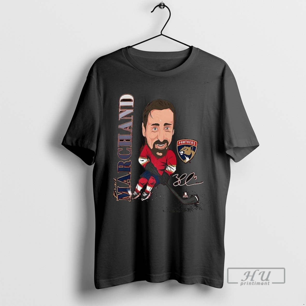 Trending Brad Marchand Florida Panthers Hockey Caricature Player Signature T Shirt