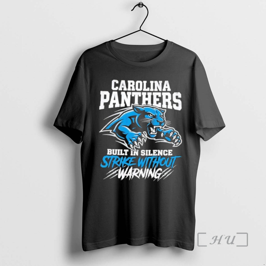 Trending Carolina Panthers Built In Silence Strike Without Warning Graphic T-Shirts, Hoodie, Sweatshirt | DripVista.com