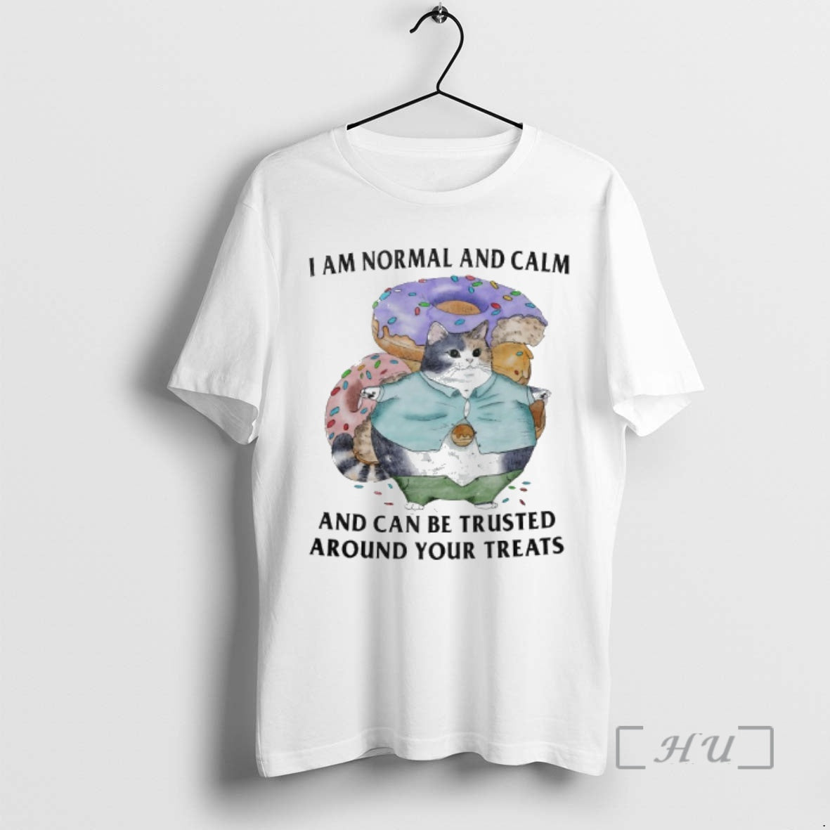 Trending Cat Donuts I Am Normal And Calm And Can Be Trusted Around Your Treats T-Shirts, Hoodie, Sweatshirt | DripVista.com