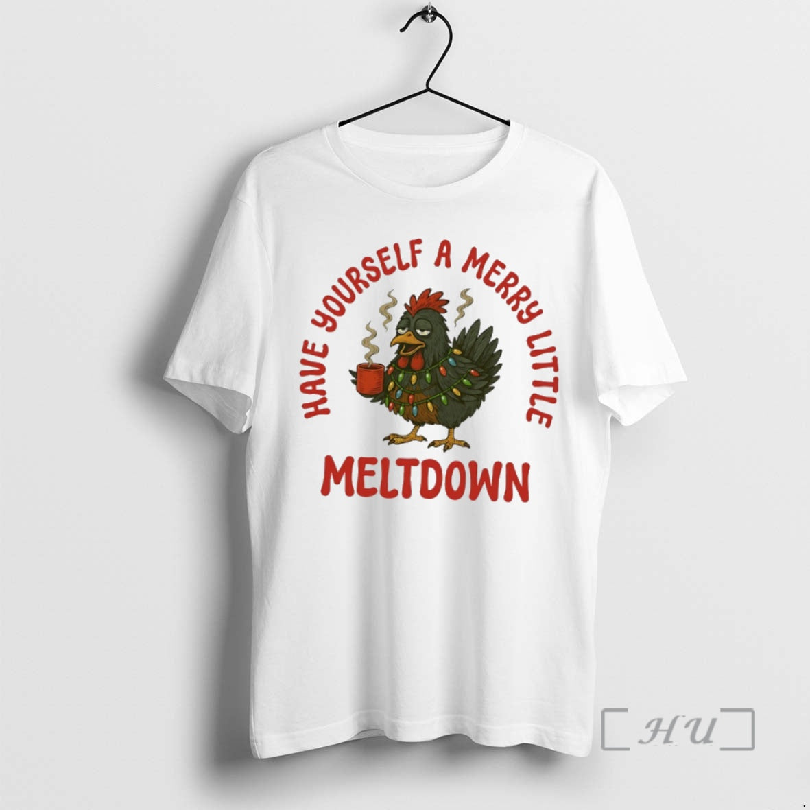 Trending Chicken Christmas Tree Have Yourself A Merry Little Meltdown T-Shirts, Hoodie, Sweatshirt | DripVista.com
