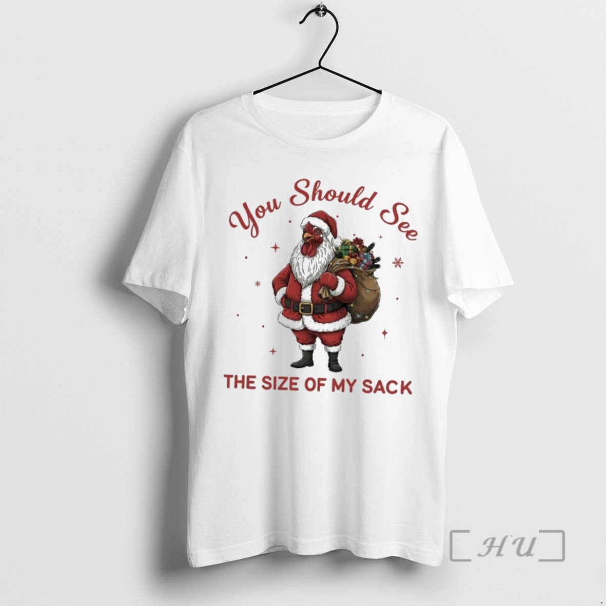 Trending Chicken Santa You Should See The Size Of My Sack Premium T Shirts Sweater Hoodie, Sweatshirt | DripVista.com