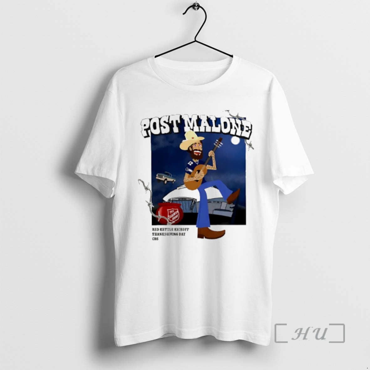 Trending Cowboys Post Malone Red Kettle Kickoff Thanksgiving Day Cartoon T-Shirts, Hoodie, Sweatshirt | DripVista.com