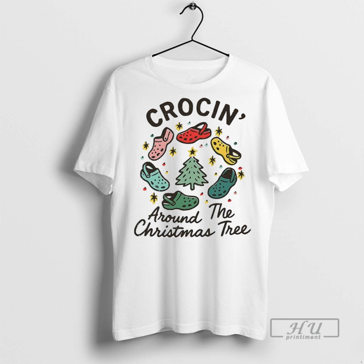 Trending Crocs Crocin Around The Christmas Tree Funny T Shirt