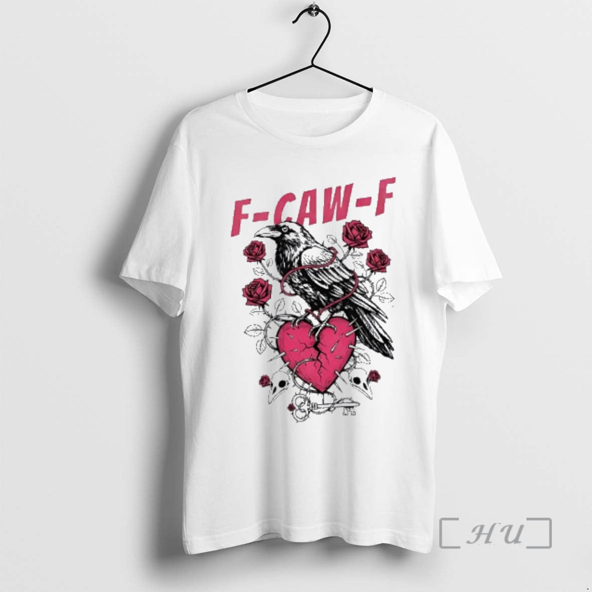 Trending F Caw F Raven Crow Heart Rose T-Shirts, Hoodie, Sweatshirt | DripVista.com