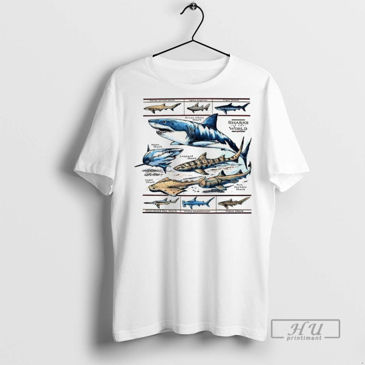 Trending Field Guide To Sharks Of The World Illustration Marine Life T Shirt