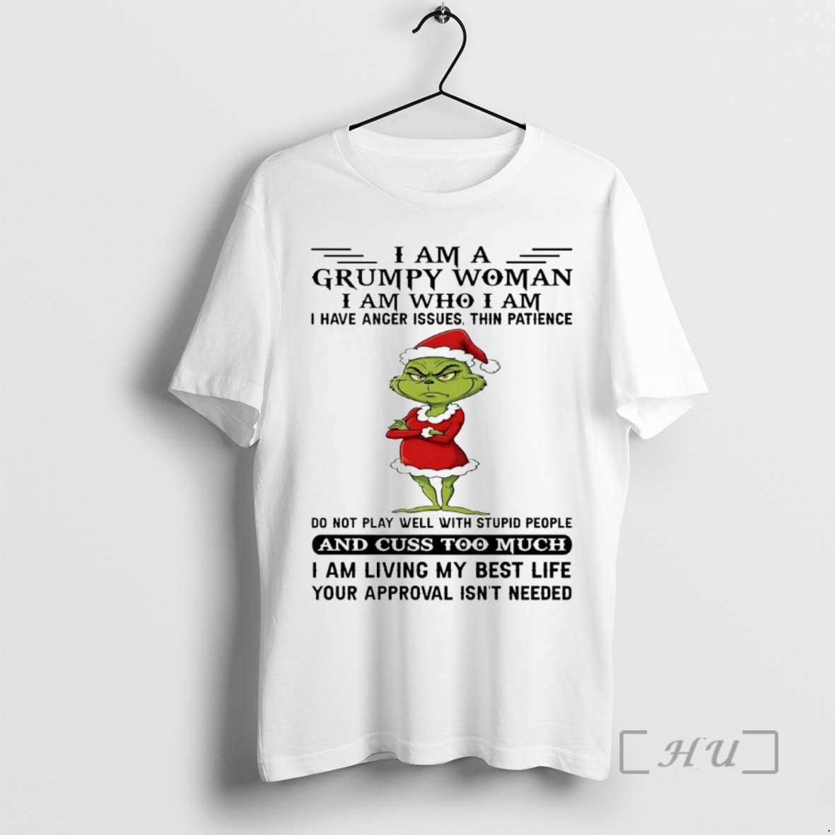 Trending Grinch I Am A Grumpy Woman Cuss Too Much Christmas Premium T Shirts Sweater Hoodie, Sweatshirt | DripVista.com
