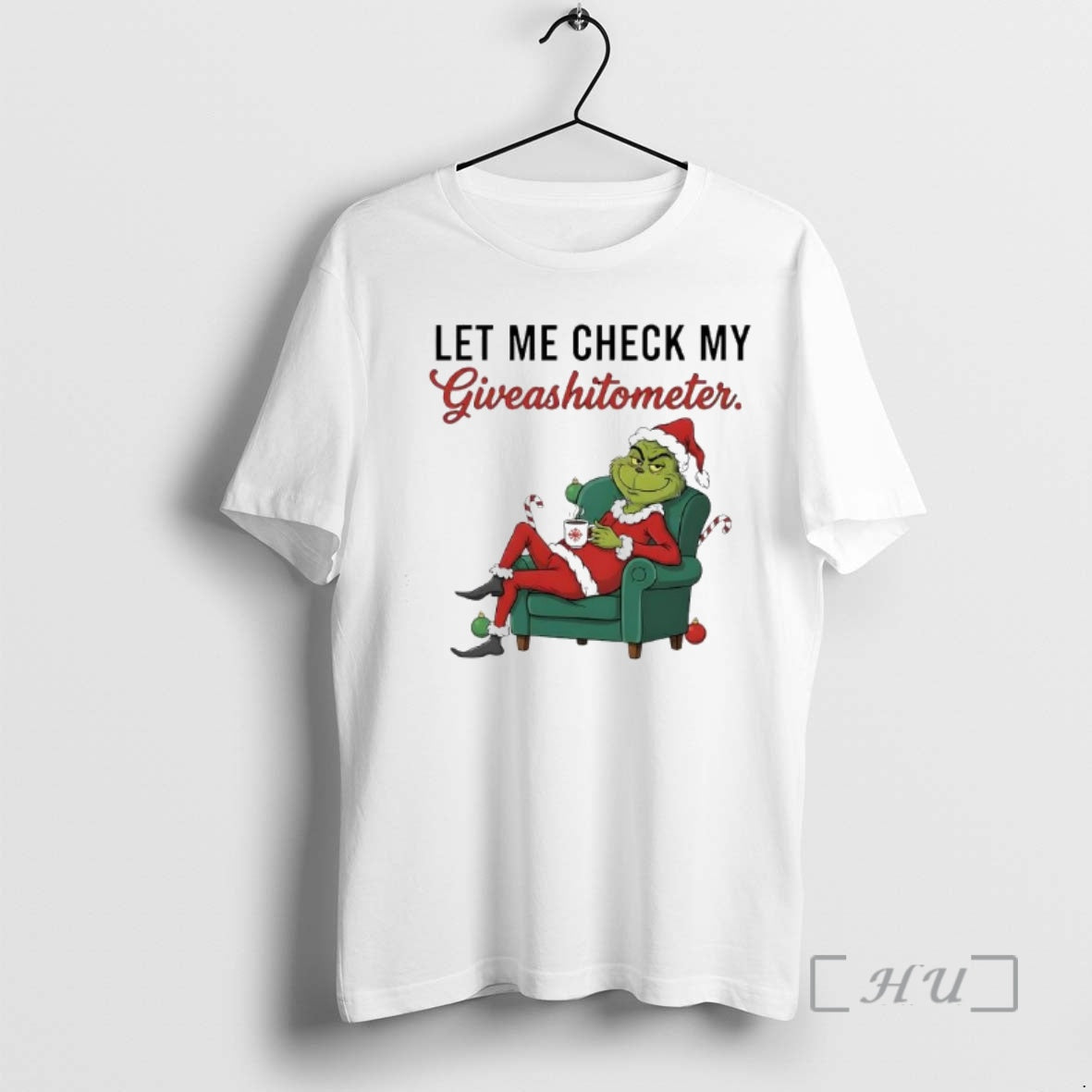 Trending Grinch Santa Suit Let Me Check My Giveashitometer T-Shirts, Hoodie, Sweatshirt | DripVista.com
