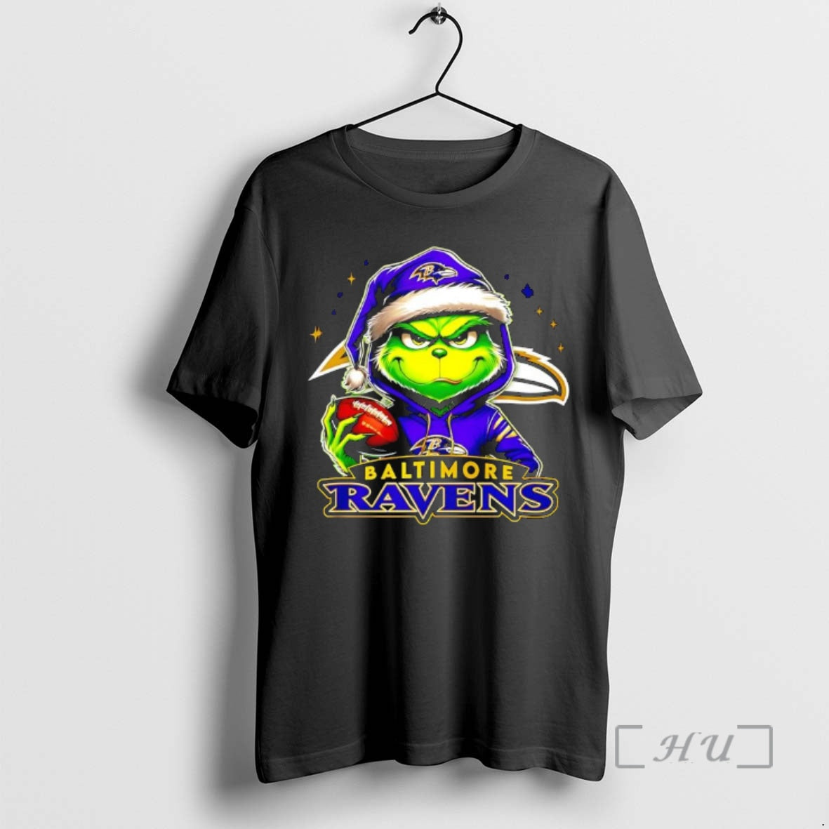 Trending Grinch Wearing Santa X Baltimore Ravens Hat Christmas T-Shirts, Hoodie, Sweatshirt | DripVista.com