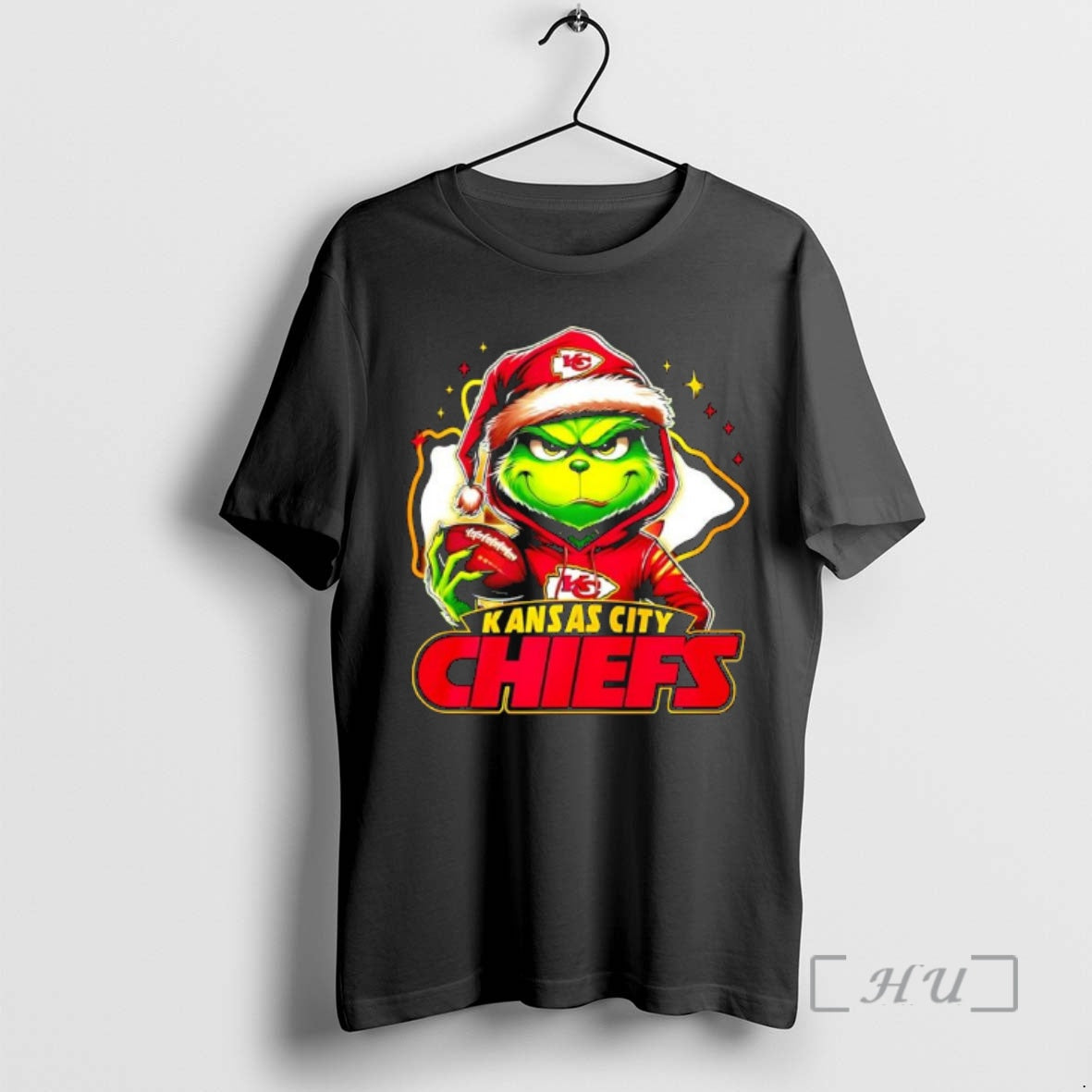 Trending Grinch Wearing Santa X Kansas City Chiefs Hat Christmas T-Shirts, Hoodie, Sweatshirt | DripVista.com