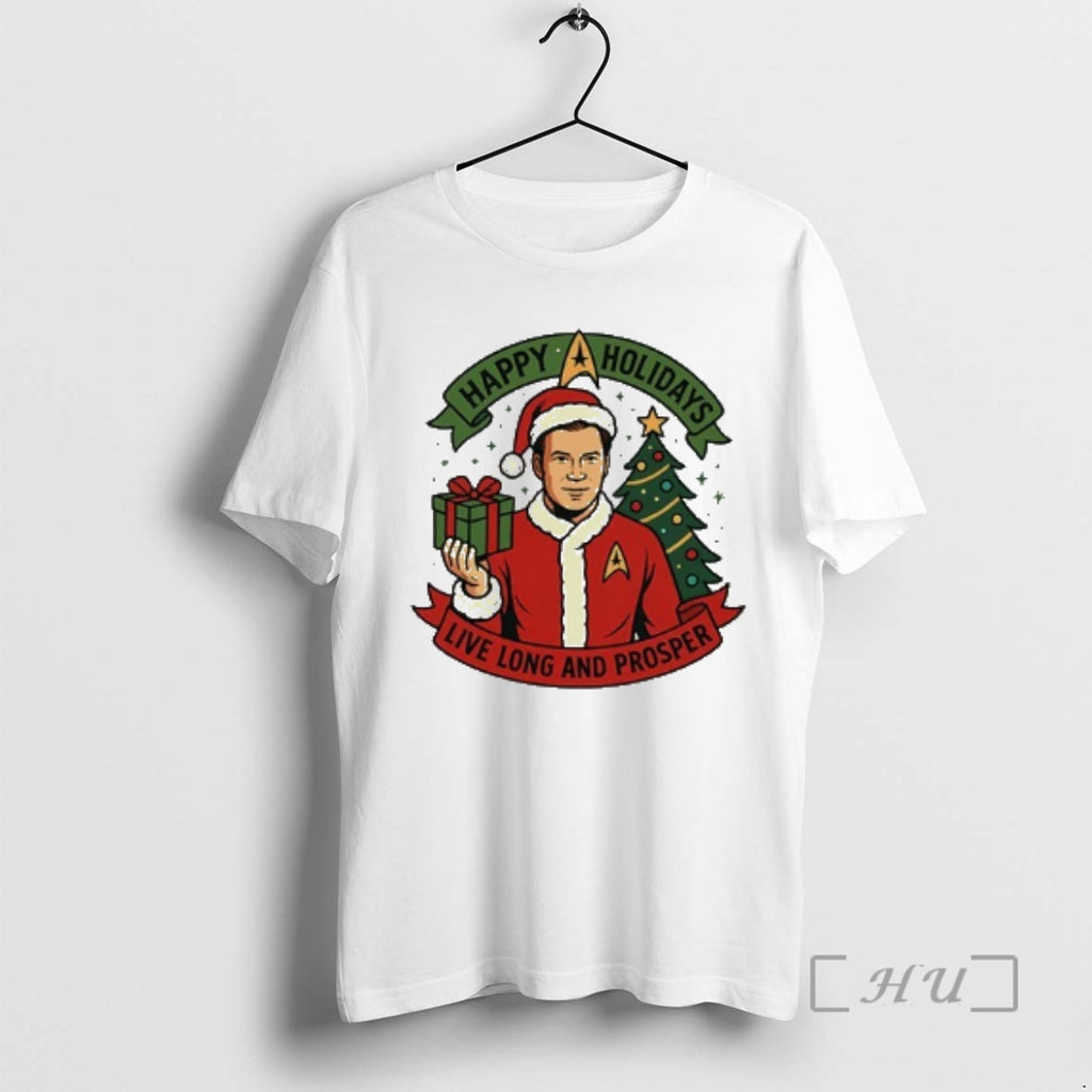 Trending Happy Holidays Live Long And Prosper T-Shirts, Hoodie, Sweatshirt | DripVista.com
