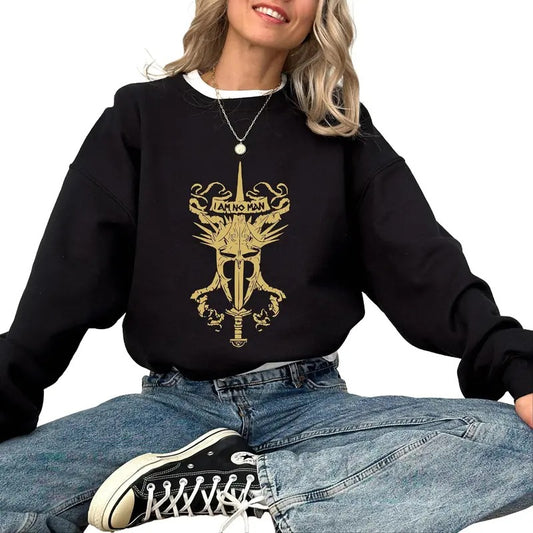 Trending I'm No Man Sweatshirt, Nazgul Sweater, Gifts For Fantasy Book Lover, Woman Power Shirts, Woman Motivational Quotes Crewneck