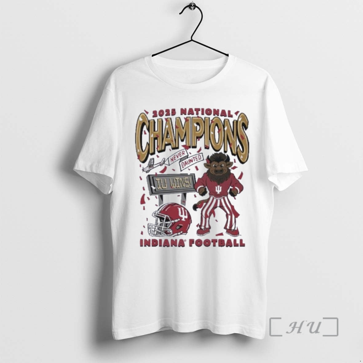 Trending Iu Football National Champions Mascot Never Daunted Confetti T-Shirts, Hoodie, Sweatshirt | DripVista.com