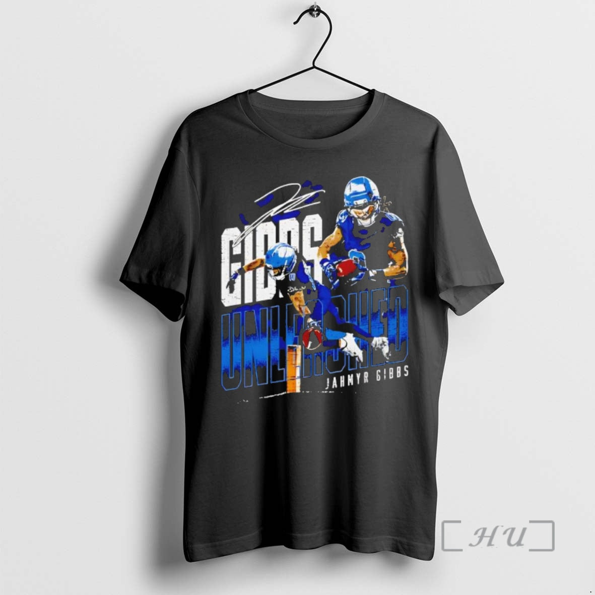Trending Jahmyr Gibbs Detroit Unleashed Graphic Style Black T-Shirts, Hoodie, Sweatshirt | DripVista.com