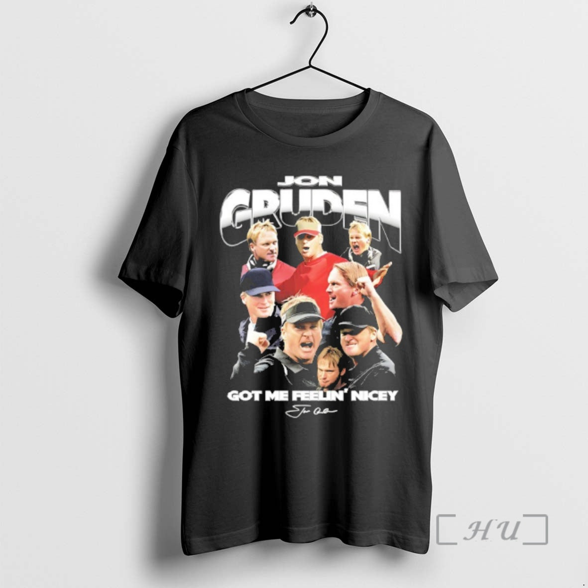 Trending Jon Gruden Got Me Feelin Nicey Signature T-Shirts, Hoodie, Sweatshirt | DripVista.com