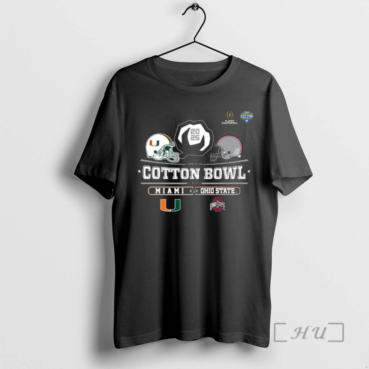 Trending Miami Vs Ohio State 2025 Cotton Bowl Helmet Logo December 31 Premium T Shirts Hoodie, Sweatshirt | DripVista.com